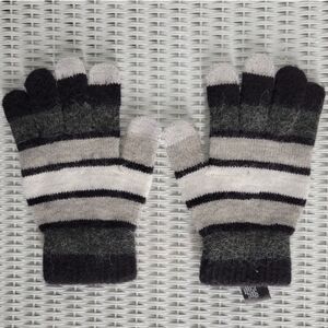 Mixit Black and Gray Striped Gloves